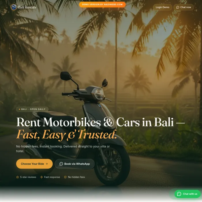 Preview Bali Ride Rental Order WA
